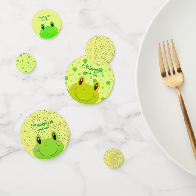Froggy First Birthday Party Frog Confetti (Group)