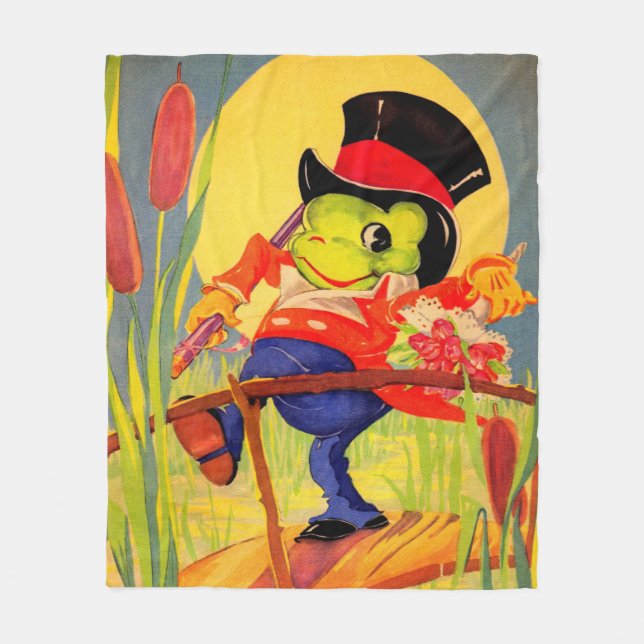 Froggy gone a-courtin’ fleece blanket (Front)