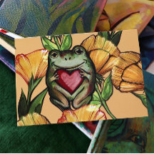 Froggy Lover Flower Pattern Frogs Love Heart      