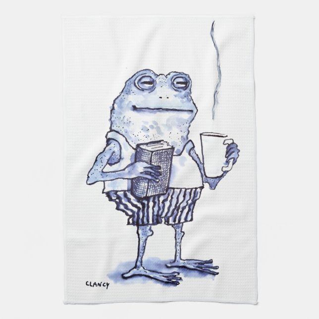 Froggy Mornings Tea Towel (Vertical)