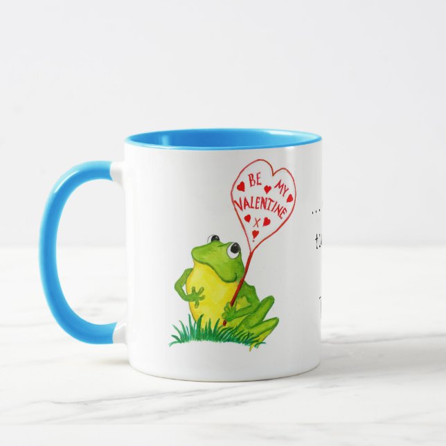 Froggy Valentine Mug. Mug (Left)