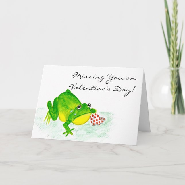 Froggy Valentine's Card - 'Missing You' (Front)
