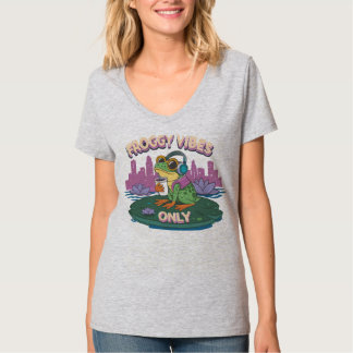 Froggy Vibes Only – Relaxed Frog Chill T-Shirt