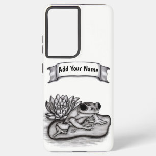 Froggy with Lotus Flower , Add Your Name Samsung Galaxy Case