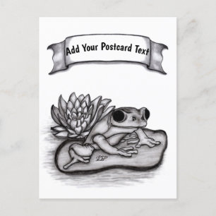 Froggy with Lotus Flower, Add Your Text Postcard