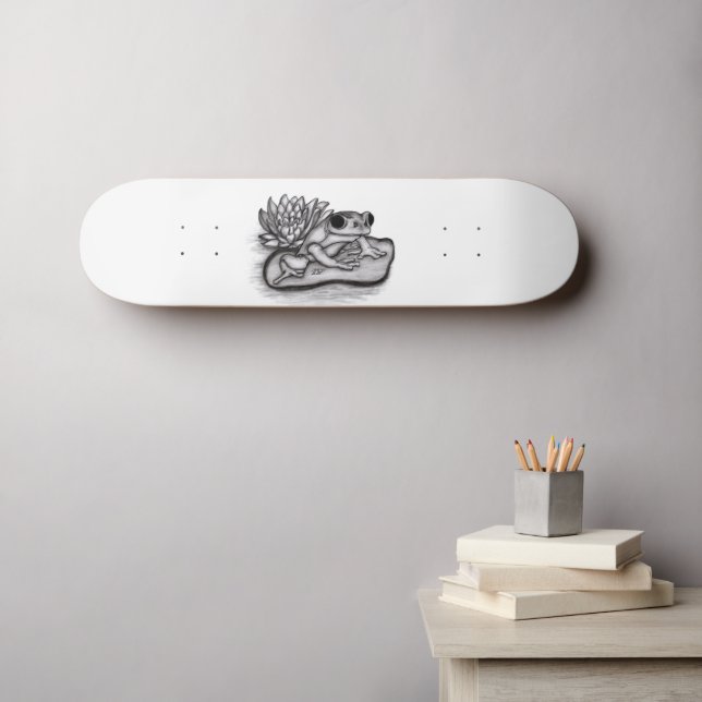 Froggy with Lotus Flower Skateboard (Wall Art (Horz))
