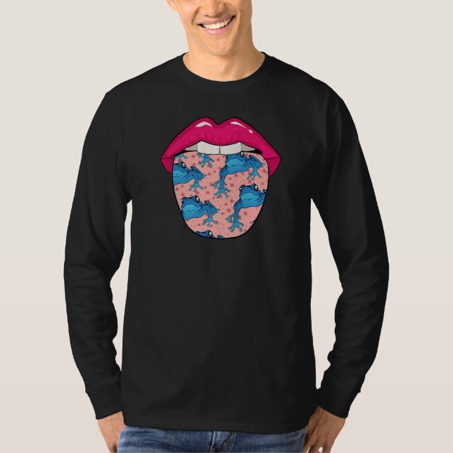 Frogkeeping Lips  Herpetologist Poison Frog T-Shirt (Front)