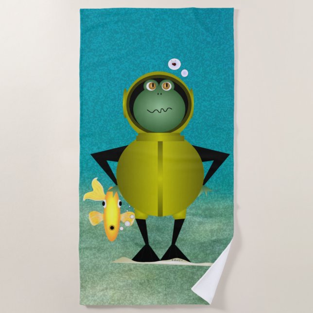 Frogman Beach Towel (Front)