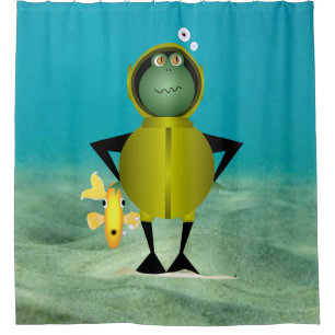 Frogman Shower Curtain
