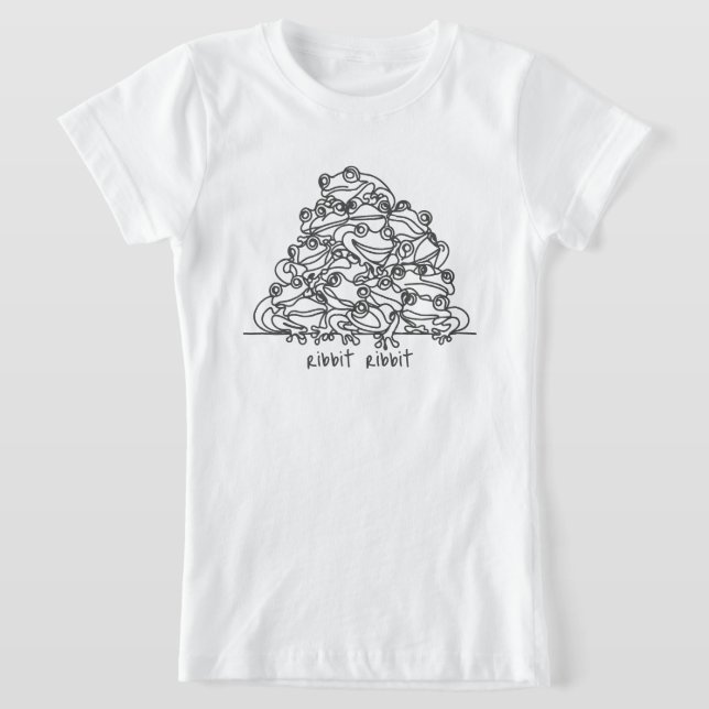 Frogs Abstract Line Art Personalised  T-Shirt (Laydown)