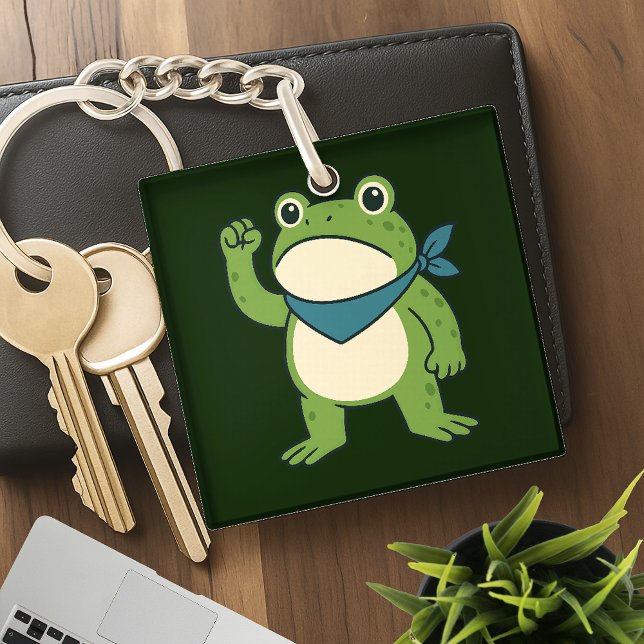 Frogs Against Fascism Portland Frog Protest Key Ring (Creator Uploaded)