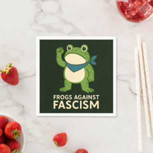 Frogs Against Fascism Portland Frog Protest Napkin
