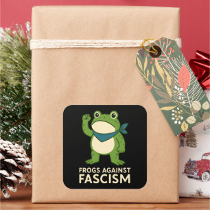 Frogs Against Fascism Portland Frog Protest Square Sticker