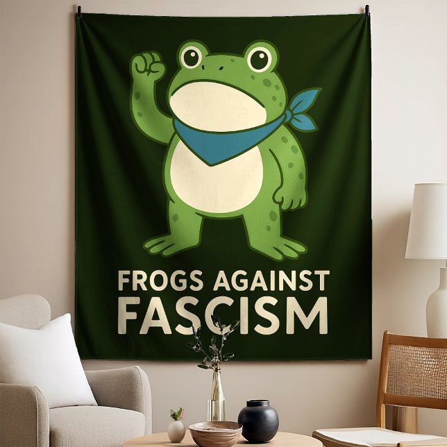 Frogs Against Fascism Portland Frog Protest Tapestry (Creator Uploaded)