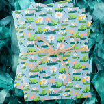 Frogs and Lily Pads Cute BABY SHOWER Birthday Kids Wrapping Paper Sheet<br><div class="desc">Perfect cute gift wrap for a fun baby shower or birthday gift! THANK YOU FOR SUPPORTING INDEPENDENT ARTISTS! All artwork and designs are created by me. I love to draw and paint! Thanks for shopping with me and supporting my creativity! :) Please double check that the pattern dimensions work for...</div>