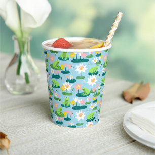 Frogs and Lily Pads Cute Birthday BABY SHOWER Paper Cups