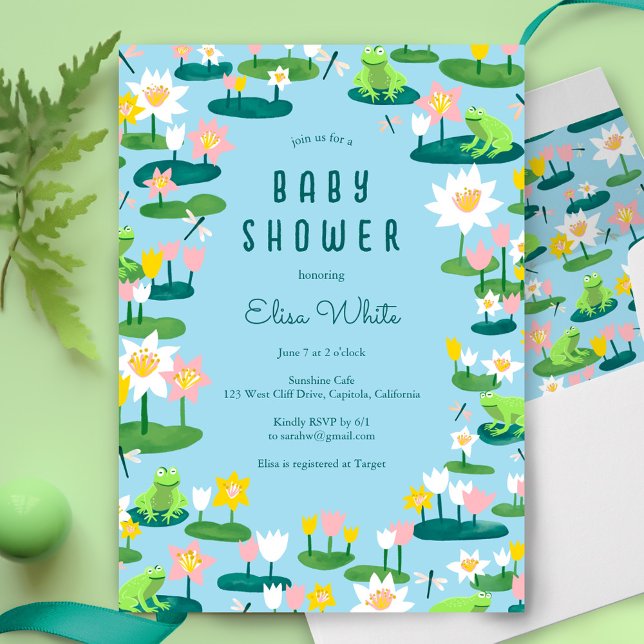 Frogs and Lily Pads Cute CUSTOM BABY SHOWER Envelope (Frogs and Lily Pads Cute CUSTOM BABY SHOWER Envelope
)
