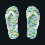 Frogs and Lily Pads Cute Custom Kid's Jandals<br><div class="desc">Cute whimsical flip flops makes a great kids birthday gift! FULLY CUSTOMIZABLE! Add your own text. Design is also available as towels, shower curtains, digital invitations, birthday cards, postcards, wrapping paper, baby bibs, pillows and more- check my shop! THANK YOU FOR SUPPORTING INDEPENDENT ARTISTS! All artwork and designs are created...</div>