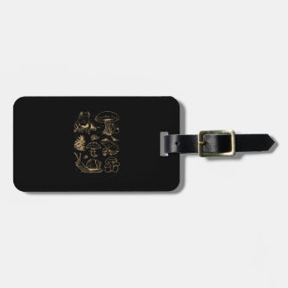 Frogs And Mushrooms Vintage Sketch – Aesthetic Gob Luggage Tag