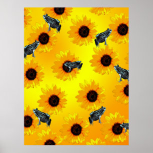 Frogs And Sunflowers, Poster