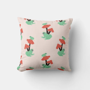 Frogs and Toadstools Delight Cushion