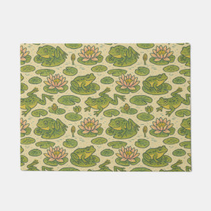 Frogs and Waterlilies Lily Pads Doormat