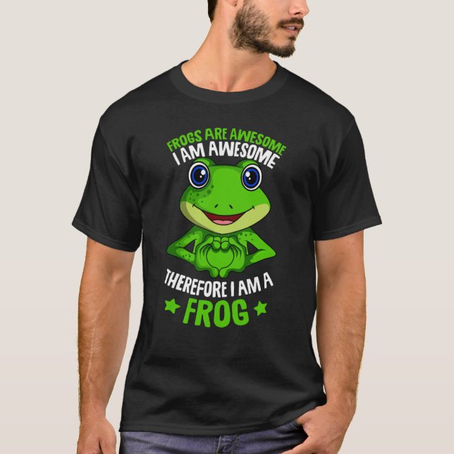 Frogs Are Awesome Girls Kids Boys Frog T-Shirt (Front)