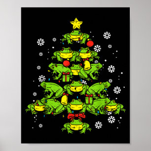Frogs Christmas Tree Animal Xmas Women Men Kids  Poster