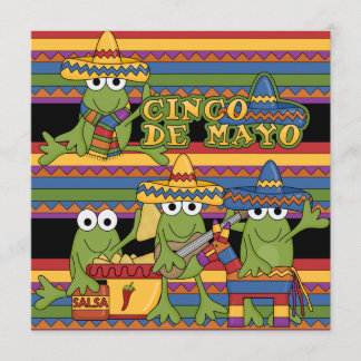 Frogs Cinco de Mayo Custom Birthday Invitations