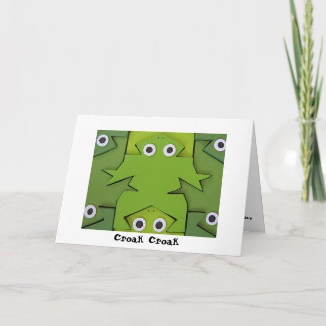 Frogs, Croak Croak Birthday card (Front)