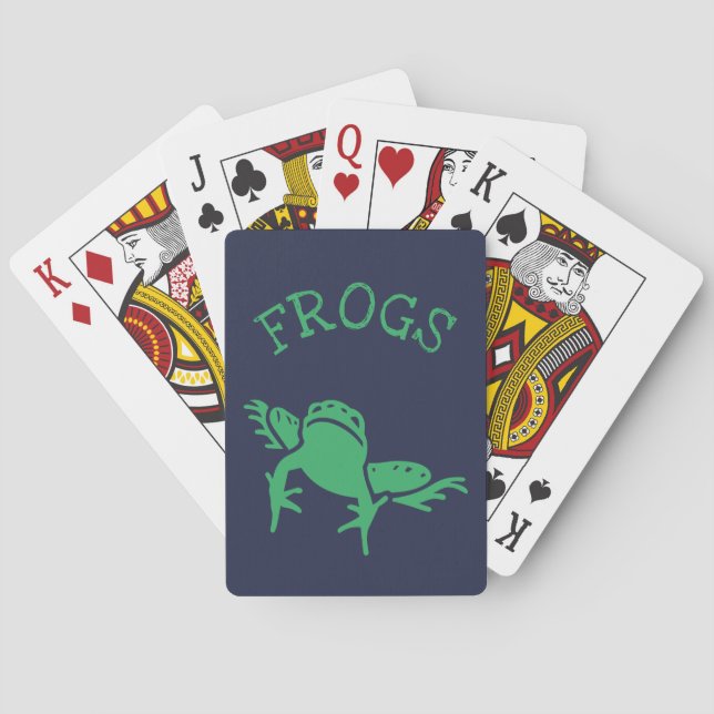 Frogs (customise or personalise) playing cards (Back)