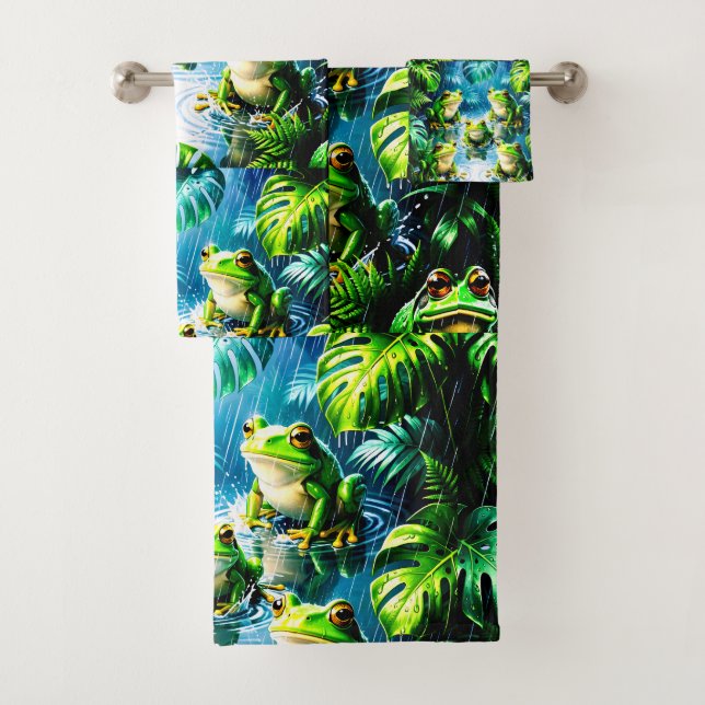 Frogs Fun Bath Towel Set (Insitu)