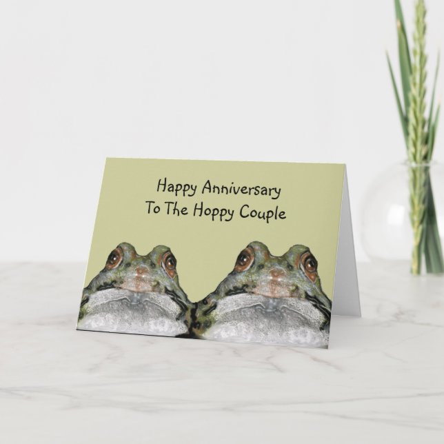 Frogs, Hoppy Couple: Happy Anniversary: Art Card (Front)