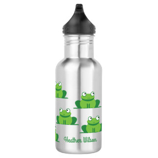 Frogs Kids Water Bottle with Name