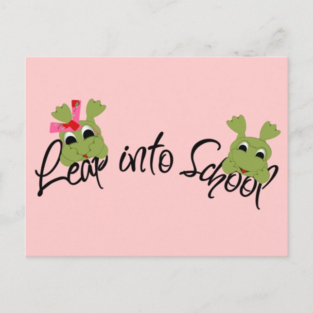Frogs Leap Into School Postcard (Front)