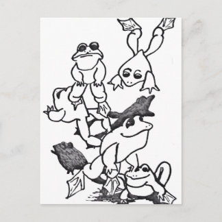 Frogs Leaping Postcard