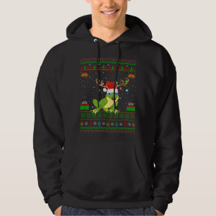 Frogs Lover Reindeer Santa Hat Matching Ugly Frog Hoodie
