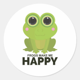 Frogs Make Me Happy Classic Round Sticker