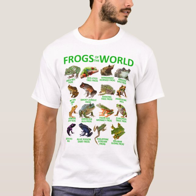 Frogs Of The World Love Frogs Herpetology Kids T-Shirt (Front)