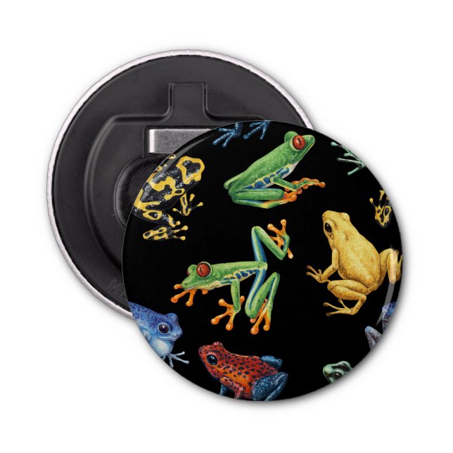 Frogs on black bottle opener (Front)