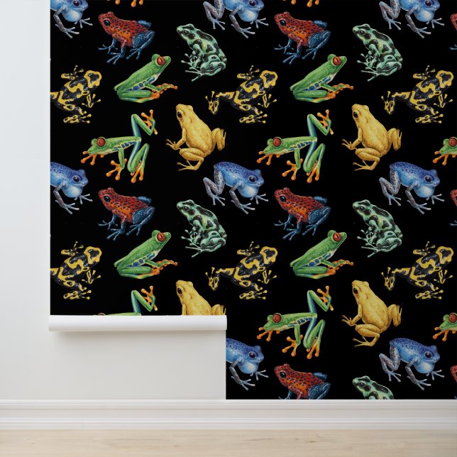 Frogs on black wallpaper (Application)