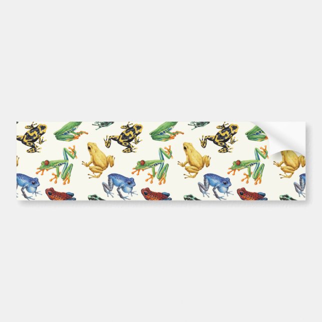 Frogs on natural white bumper sticker (Front)