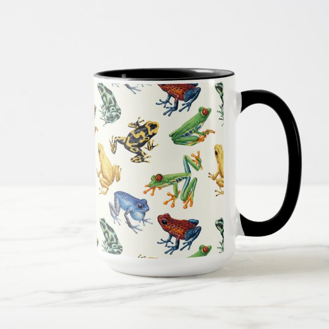 Frogs on natural white mug (Right)