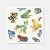 Frogs on natural white