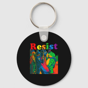 Frogs Resist Portland Frog Protest Vintage Activis Key Ring