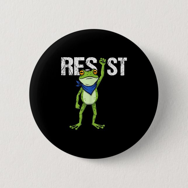 Frogs Resist - Rtland Frog Protest Funny  6 Cm Round Badge (Front)