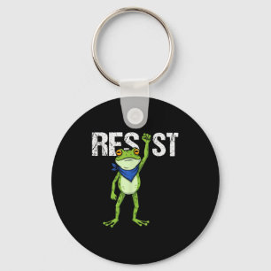 Frogs Resist - Rtland Frog Protest Funny  Key Ring