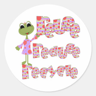 Frogs Reuse Reduce Recycle Classic Round Sticker