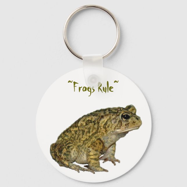 Frogs Rule Keychain (Front)