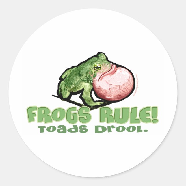 Frogs Rule, Toads Drool Sticker (Front)